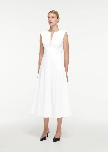 COTTON POPLIN MIDI DRESS