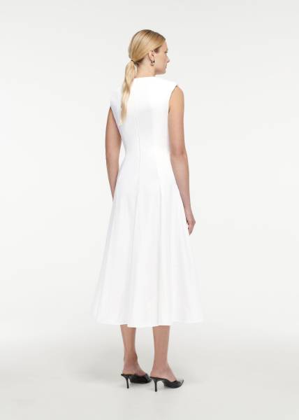 COTTON POPLIN MIDI DRESS