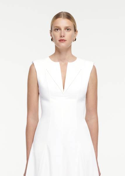 COTTON POPLIN MIDI DRESS