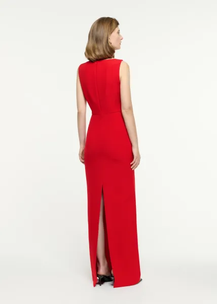 CUT OUT CREPE MAXI DRESS