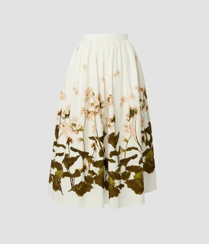 GATHERED MIDI SKIRT