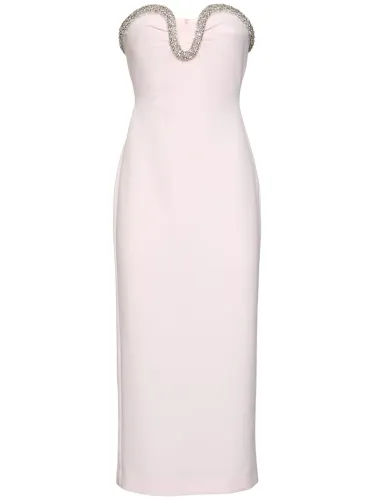 STRAPLESS EMBELLISHED MIDI DRS
