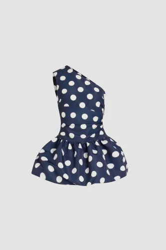 ONE SHOULDER BLOOMER MINI DRESS