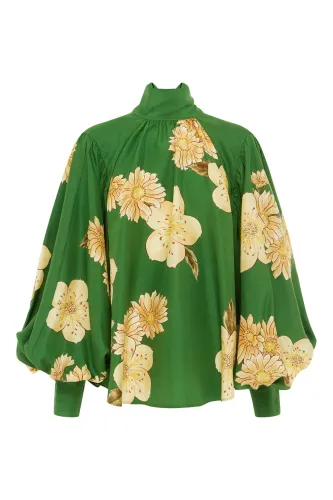 SAGE SILK BLOUSE
