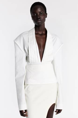 CUMMERBUND COLLAR TUXEDO TOP