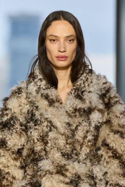 CARYSE LONG SHEARLING COAT