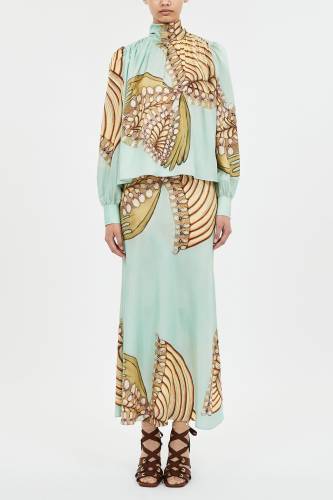 OMAMENT TIE NECK BLOUSE