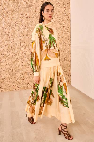 PASTEL LS TIE NECK BLOUSE