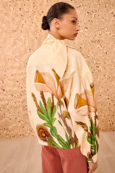 PASTEL LS TIE NECK BLOUSE