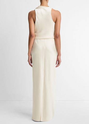 FLUID SATIN BIAS COLUMN SKIRT