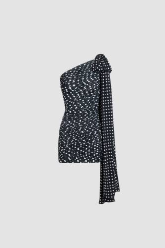 ONE SHOULDER DRAPPED DRESS