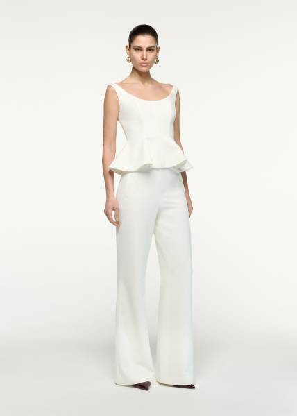 SQUARE NECK STRAPPY PEPLUM TOP