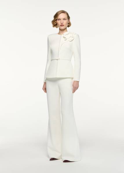 STRAIGHT LEG CREPE TROUSERS