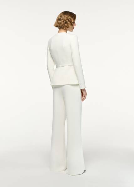 STRAIGHT LEG CREPE TROUSERS