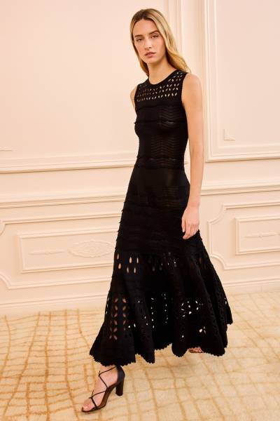 LAKSHMI EYELET KNIT DRESS