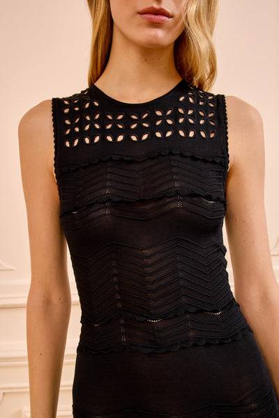 LAKSHMI EYELET KNIT DRESS