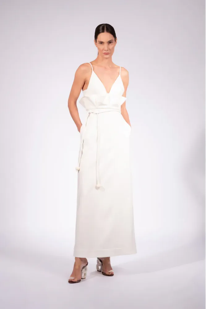 flowy maxi dress women Women Solid Maxi Chic Frill Summer Dress