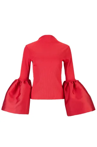 TURTLENECK PUFF SLEEVE TOP