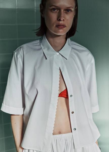 SCALLOP DETAIL SHIRT