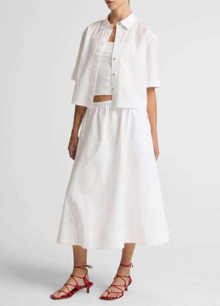 SCALLOP DETAIL MIDI SKIRT