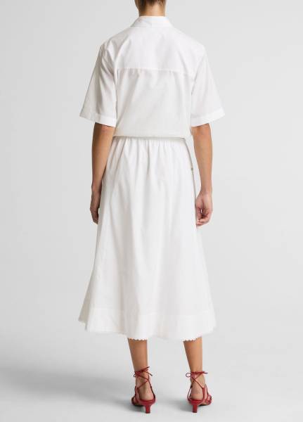 SCALLOP DETAIL MIDI SKIRT