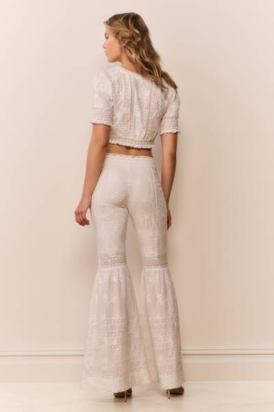 Telva Cotton Victorian Bell Bottom Pant