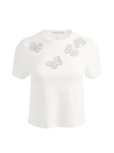 CINDY EMBELLISHED CROPPED TEE
