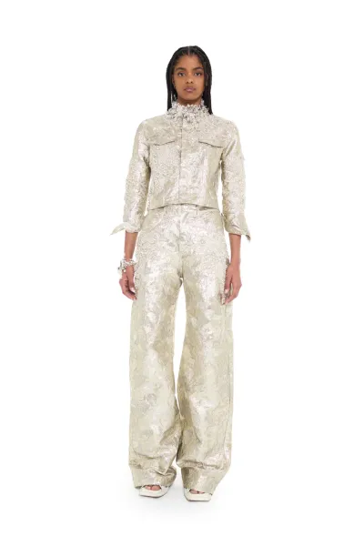 TEXTURED BROCADE BOYFRIEND TROUSERS