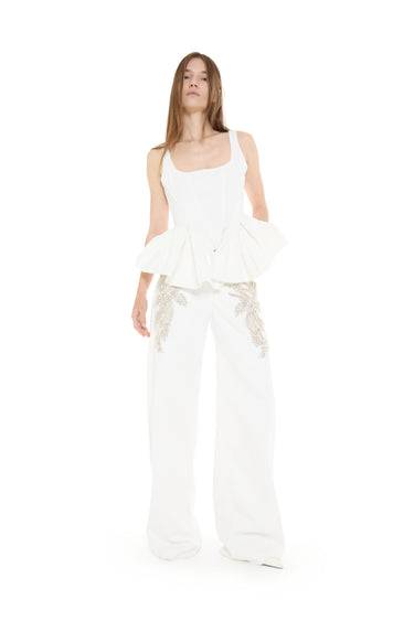 DRILL EMBELLISHED TROUSERS
