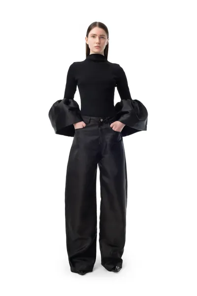 SEQUIN EMBROIDERED BOYFRIEND TROUSERS