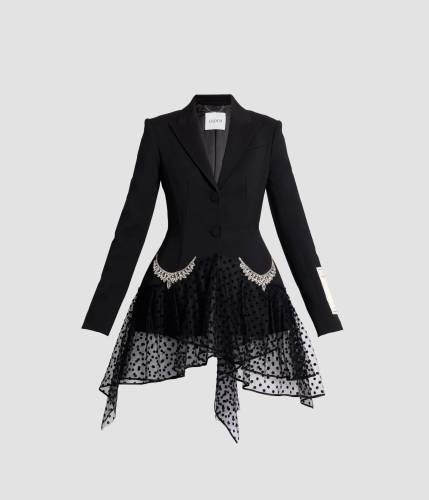 Grain De Poudre Single Breasted Fitted Blazer